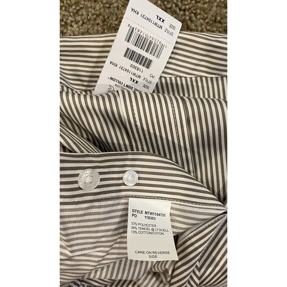 Cinch Mens NEW Western Shirt Tencel 2XL Button Down Brown Stripe MTW1104731 - Picture 6 of 7